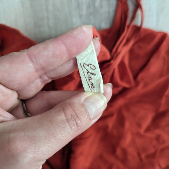 Elan Rust Orange V Front and Back Maxi Dress, Size Medium - Picture 3 of 5